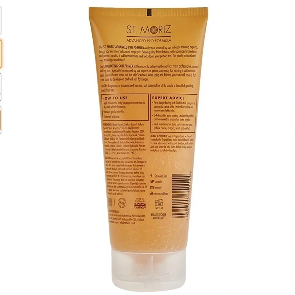 St Moriz Primer Advanced Pro Formula Exfoliating Tanning Primer 6.76 Oz
